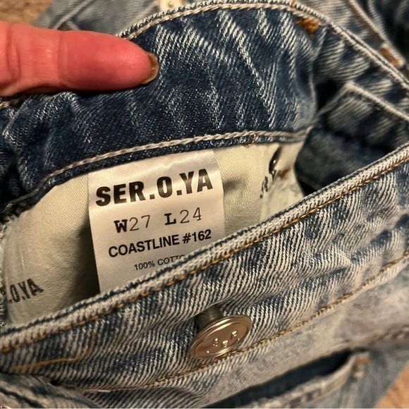 Revolve SER.O.YA Omar Drop Crotch Boyfriend Jean Coastline Size 29 NWT - Picture 9 of 10